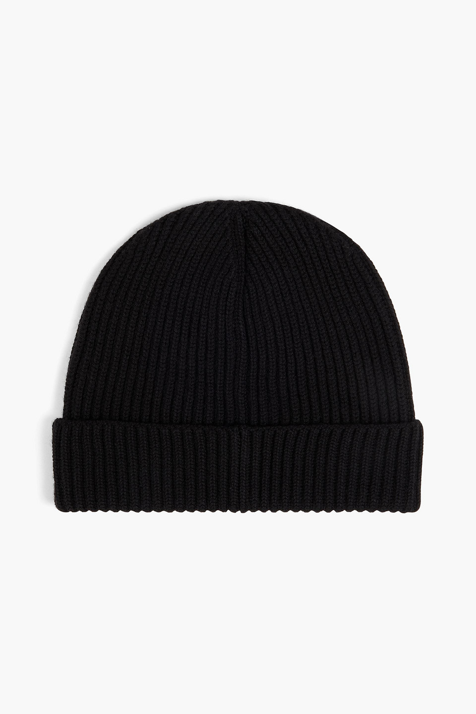 DUNHILL LOGO-APPLIQUÉD RIBBED MERINO WOOL BEANIE
