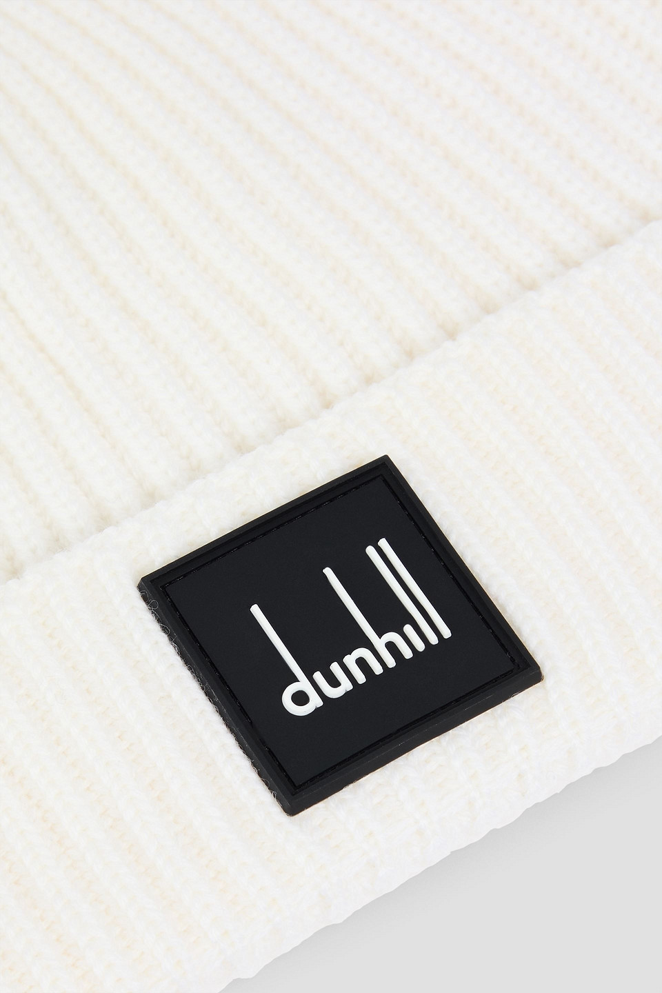 DUNHILL LOGO-APPLIQUÉD RIBBED MERINO WOOL BEANIE