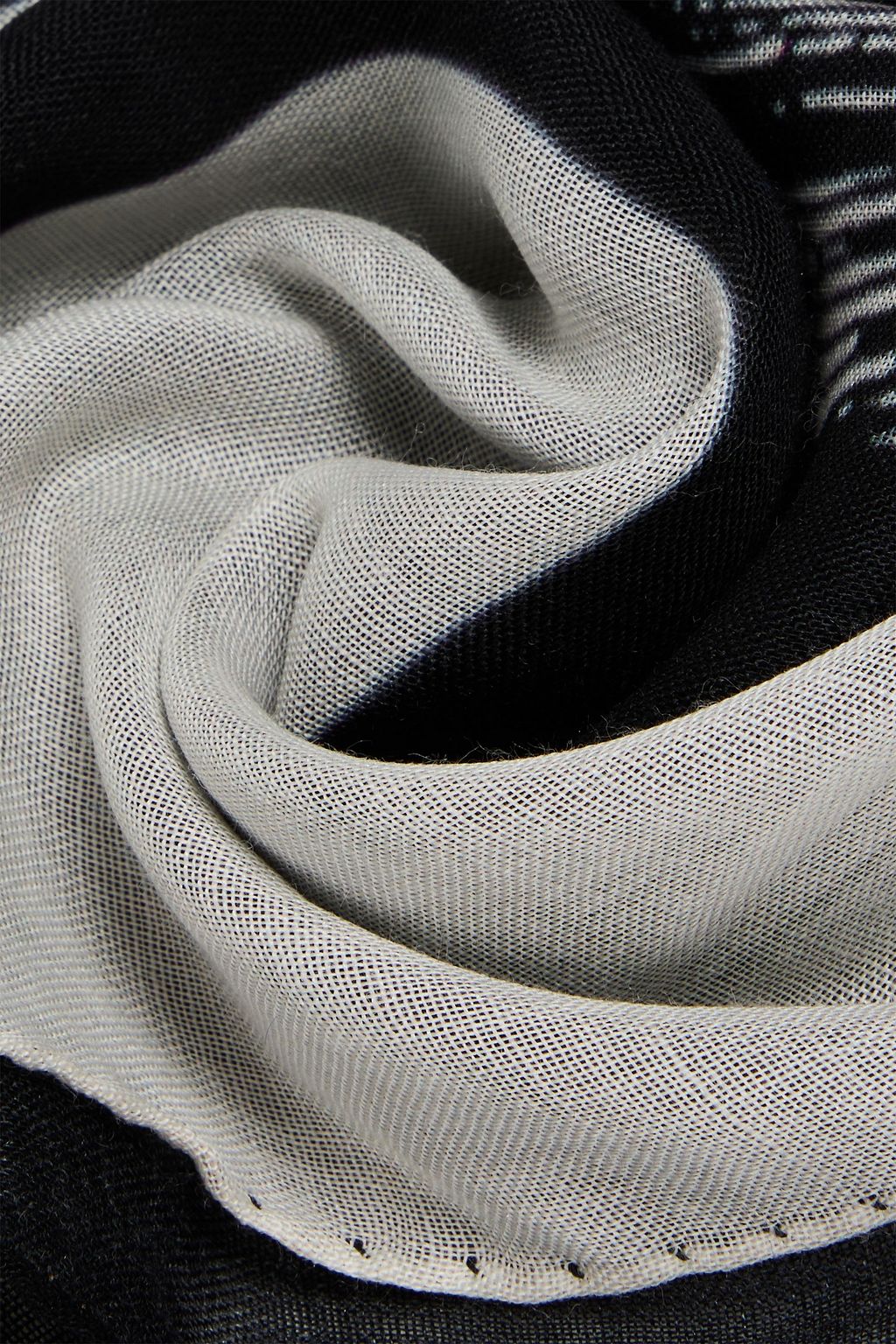 DUNHILL Printed wool and silk-blend mousseline scarf