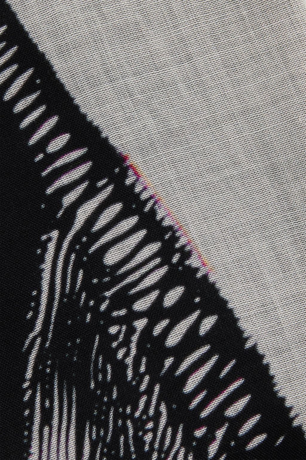 DUNHILL Printed wool and silk-blend mousseline scarf