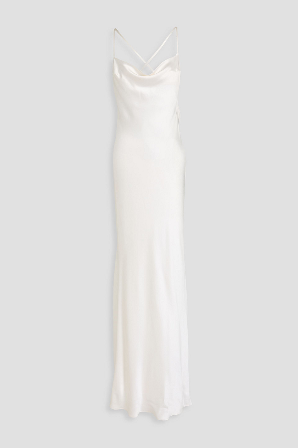 Galvan Draped Silk-satin Crepe Gown In White