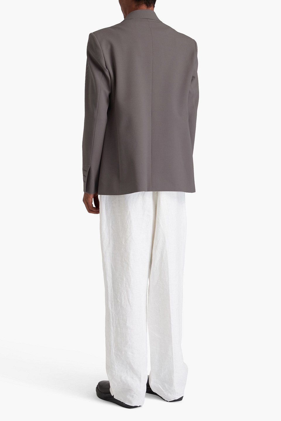 Peter Do Twill Blazer In Gray