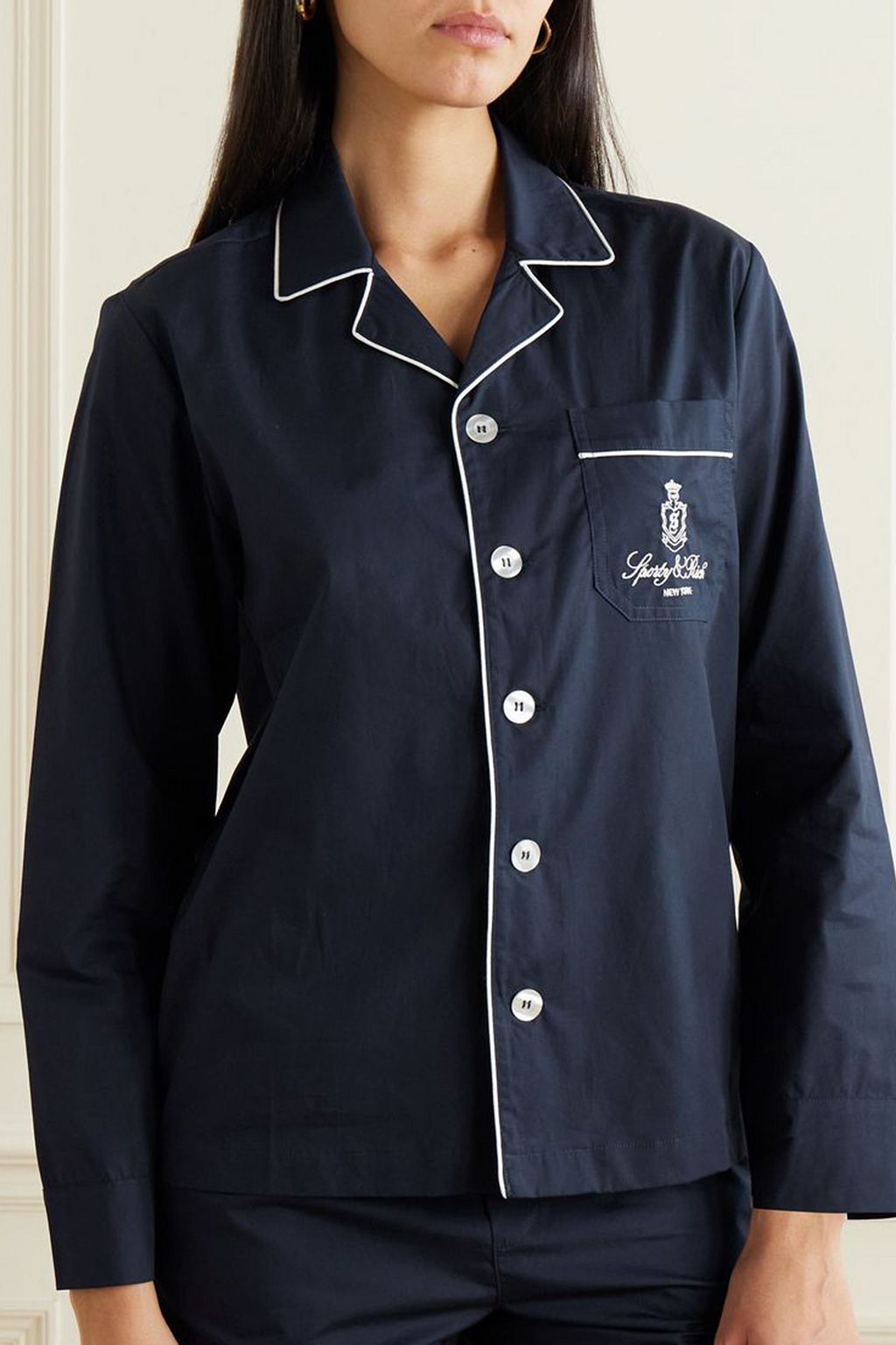 SPORTY & RICH Vendome cotton-poplin shirt