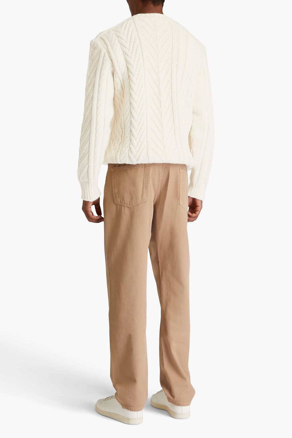 DUNHILL Cable-knit wool and cotton-blend sweater