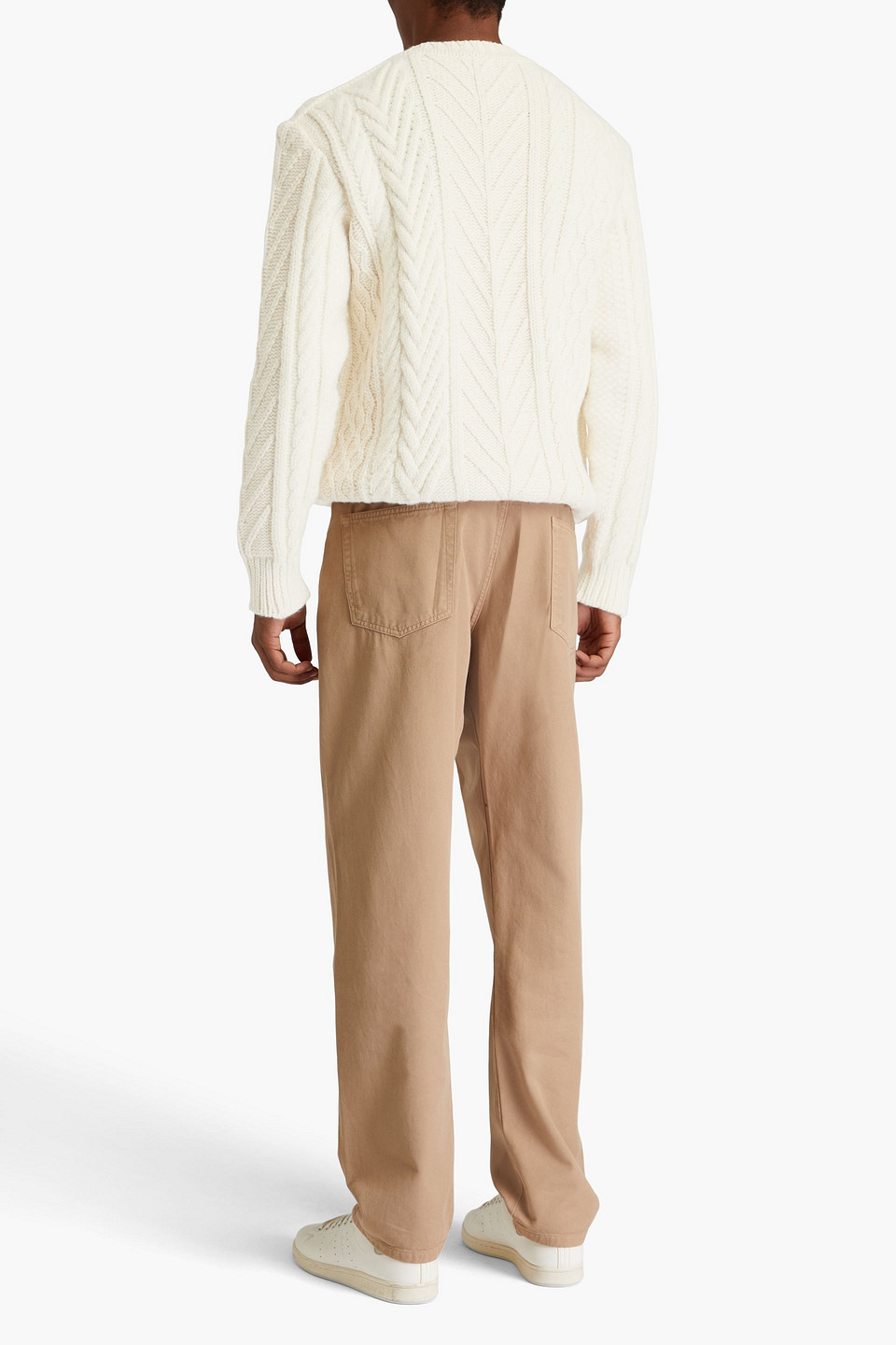 DUNHILL CABLE-KNIT WOOL AND COTTON-BLEND SWEATER