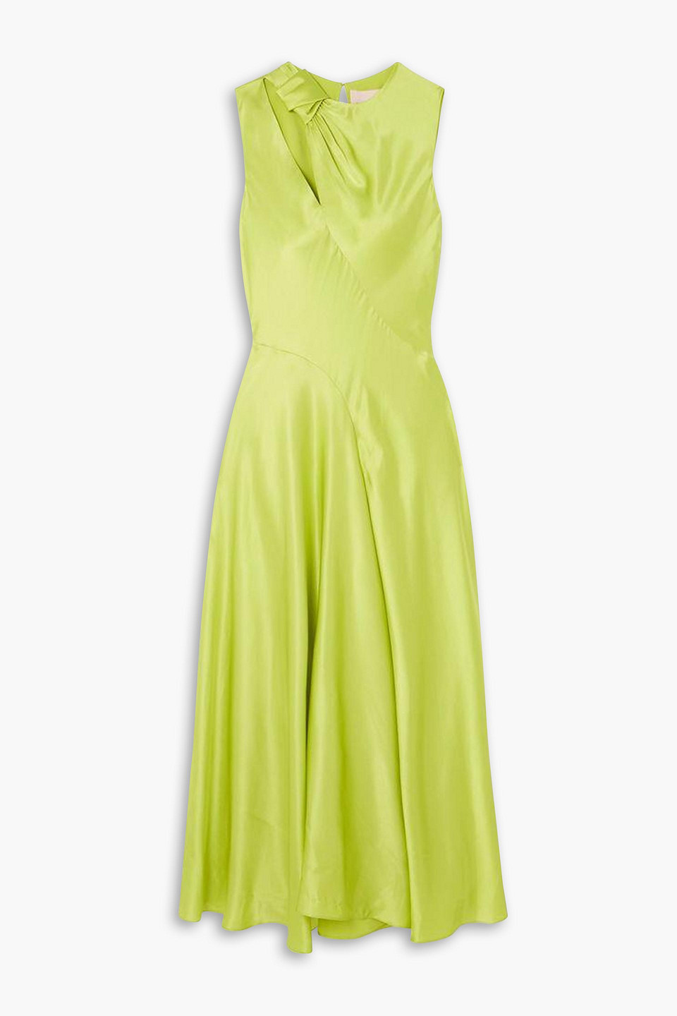 Roksanda Alma Asymmetrisches Maxikleid Aus Seidensatin Mit Knotendetail In Green