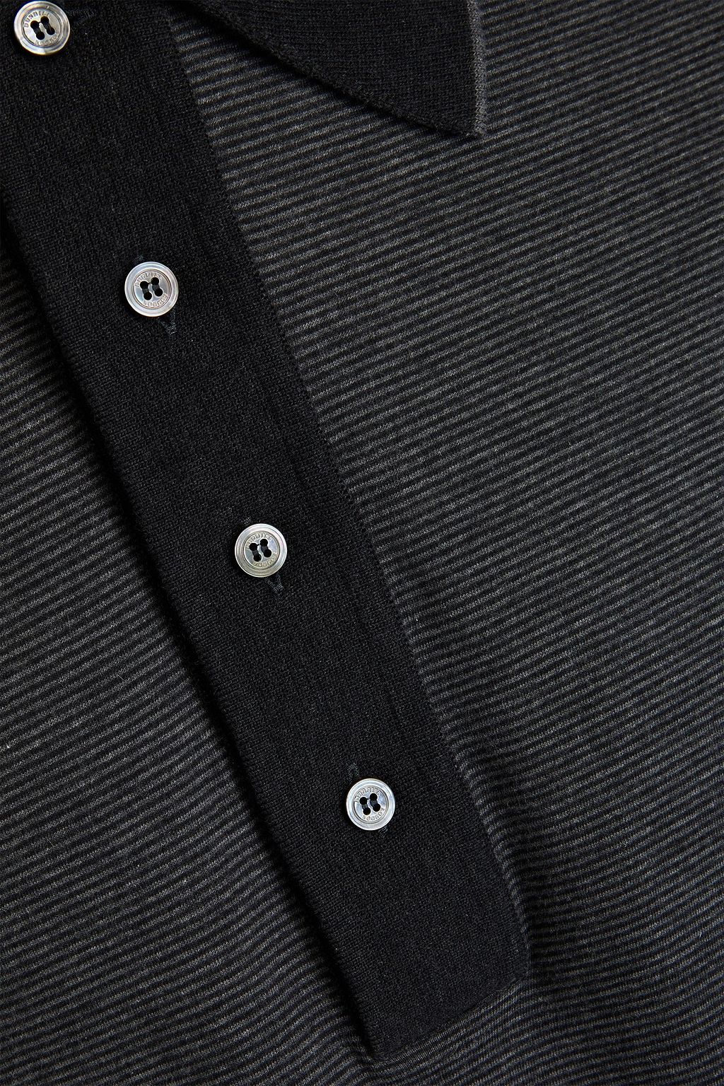 DUNHILL Cotton and cashmere-blend jersey polo shirt