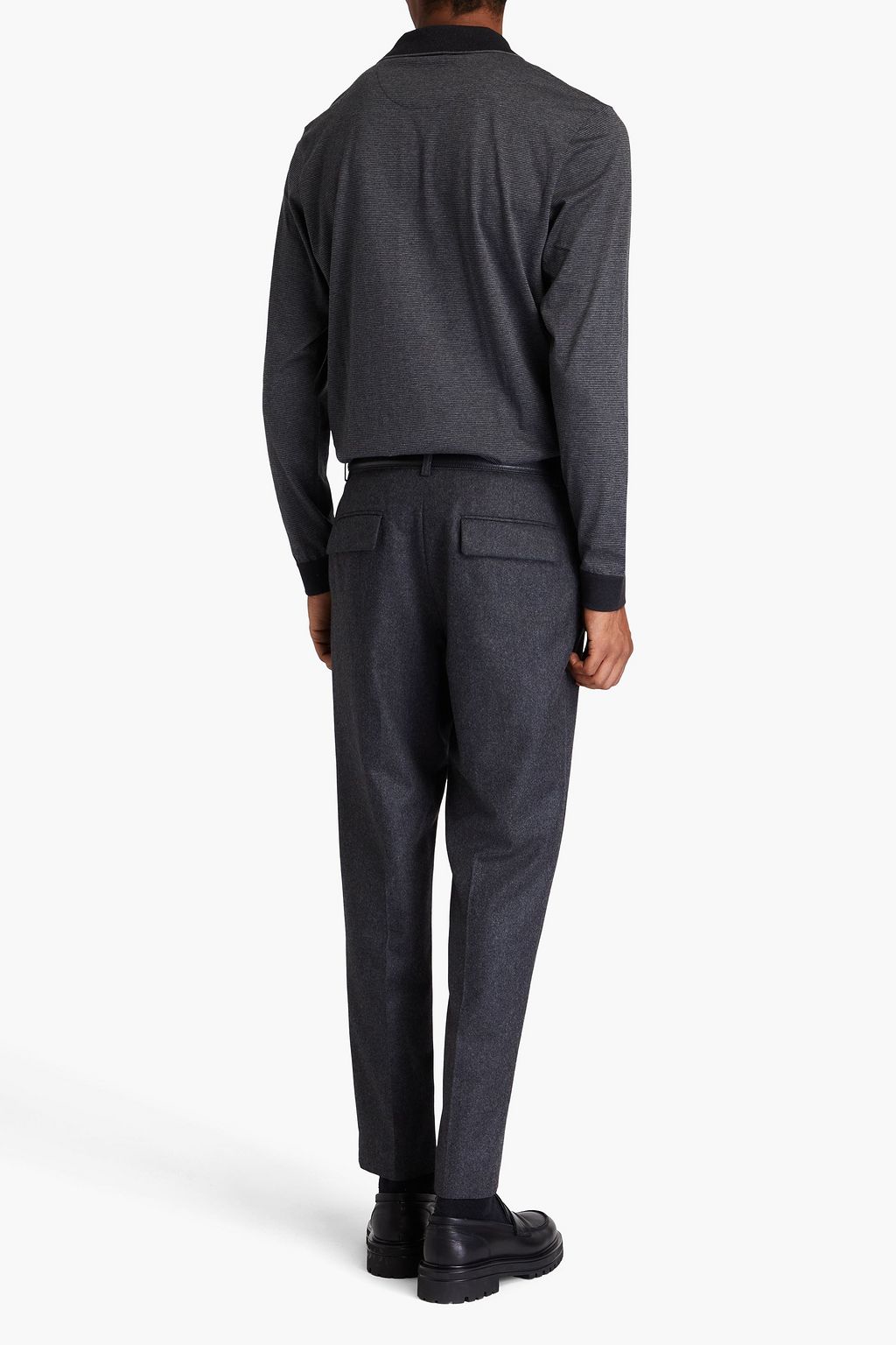 DUNHILL Cotton and cashmere-blend jersey polo shirt