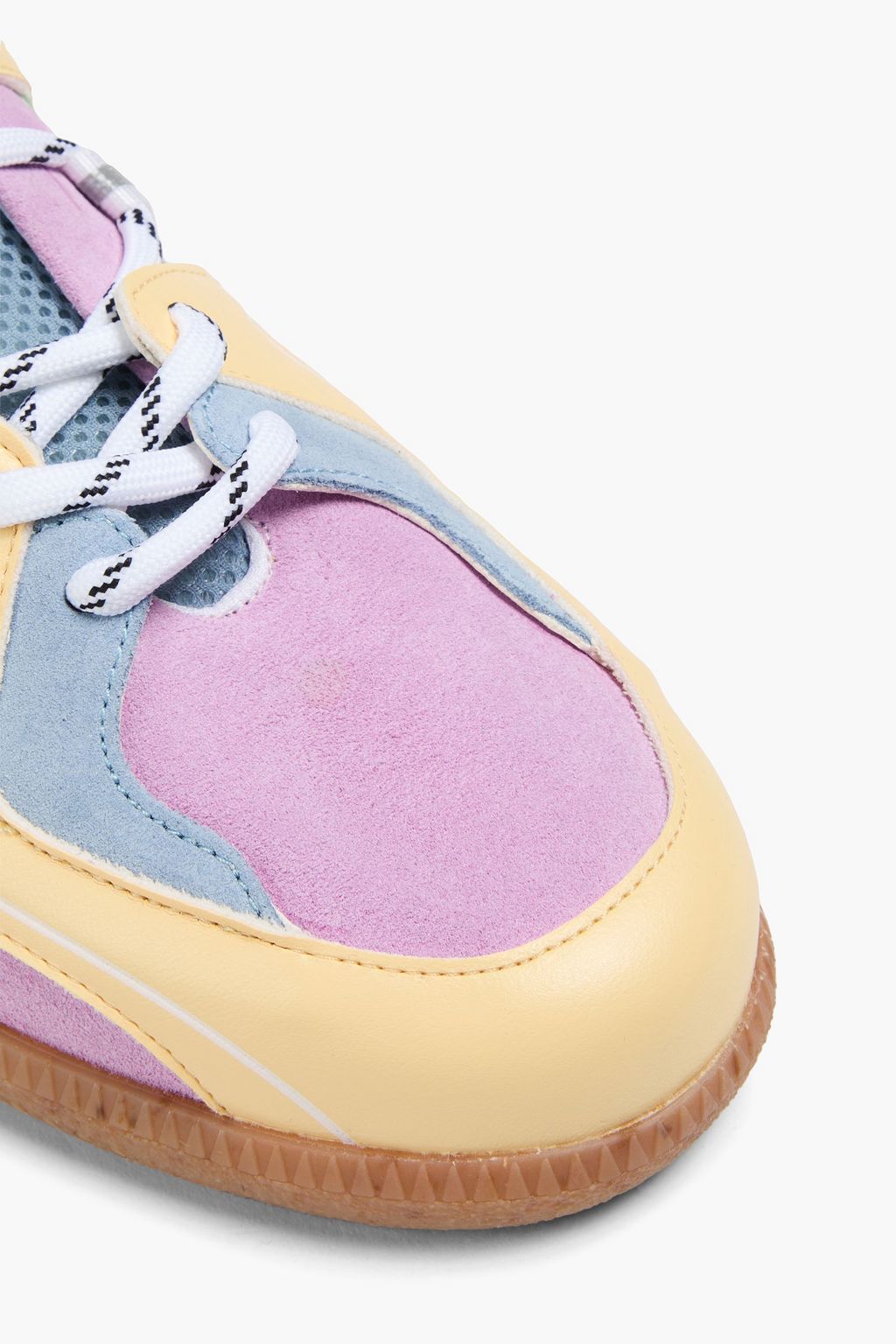 GANNI Faux leather and suede sneakers