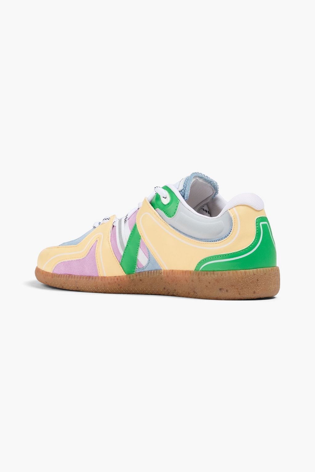 GANNI Faux leather and suede sneakers
