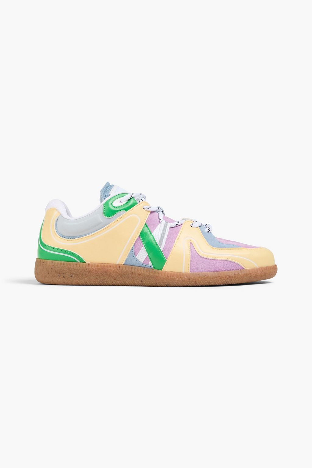 GANNI Faux leather and suede sneakers THE OUTNET