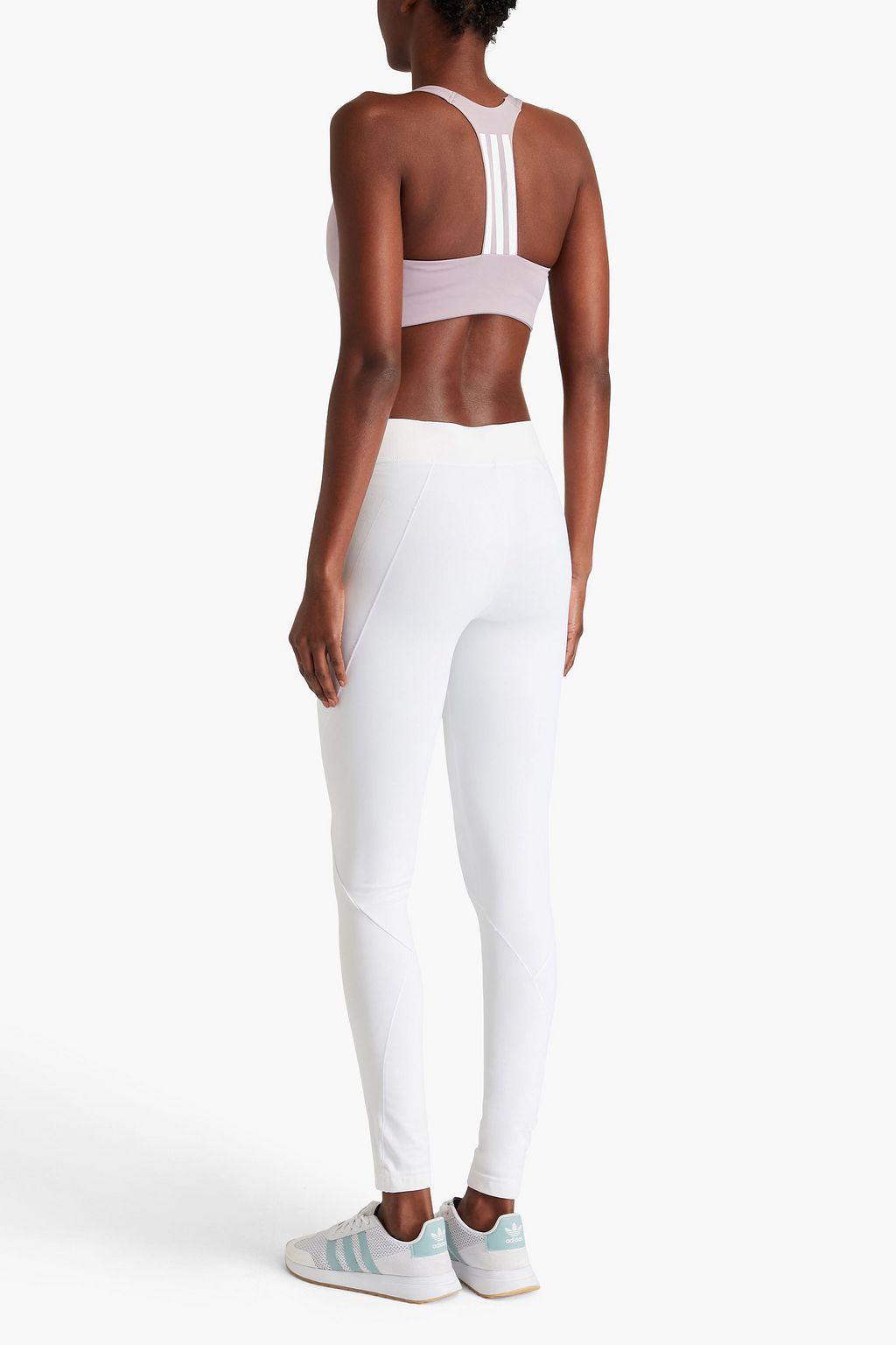 ADIDAS BY STELLA MCCARTNEY Powerimpact striped stretch-jersey sports bra