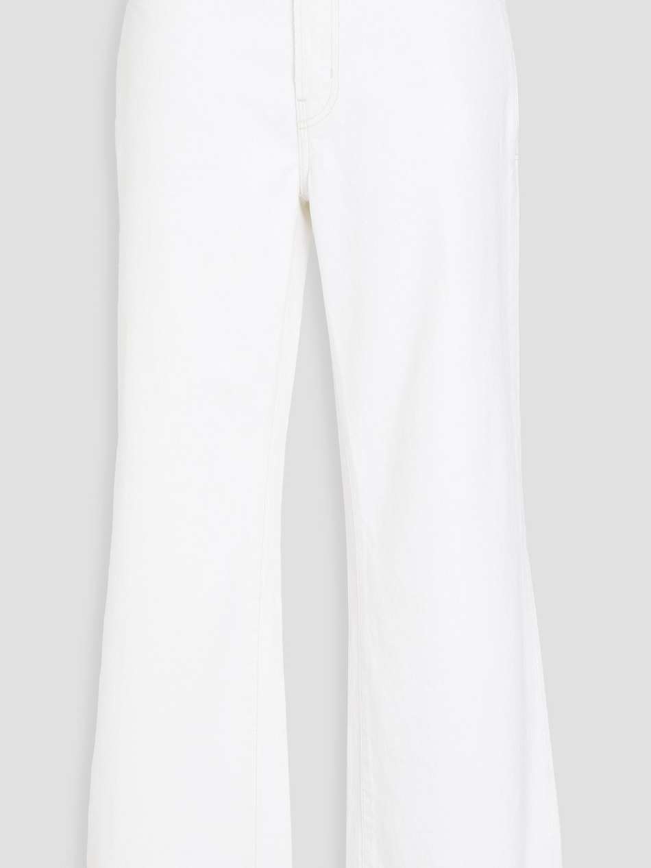 cropped distressed high-rise straight-leg jeans