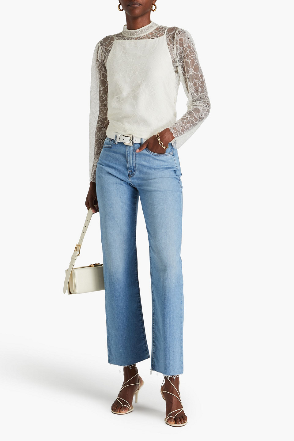 Frame Le Jane Ankle High-rise Straight-leg Jeans In Light Denim