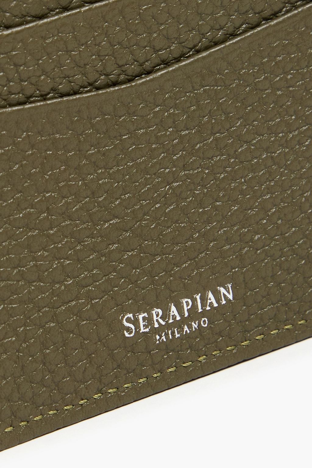 SERAPIAN Pebbled-leather cardholder