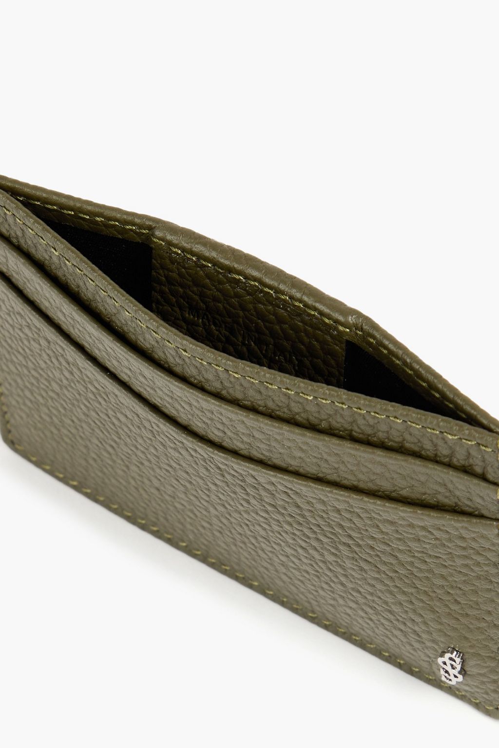 SERAPIAN Pebbled-leather cardholder