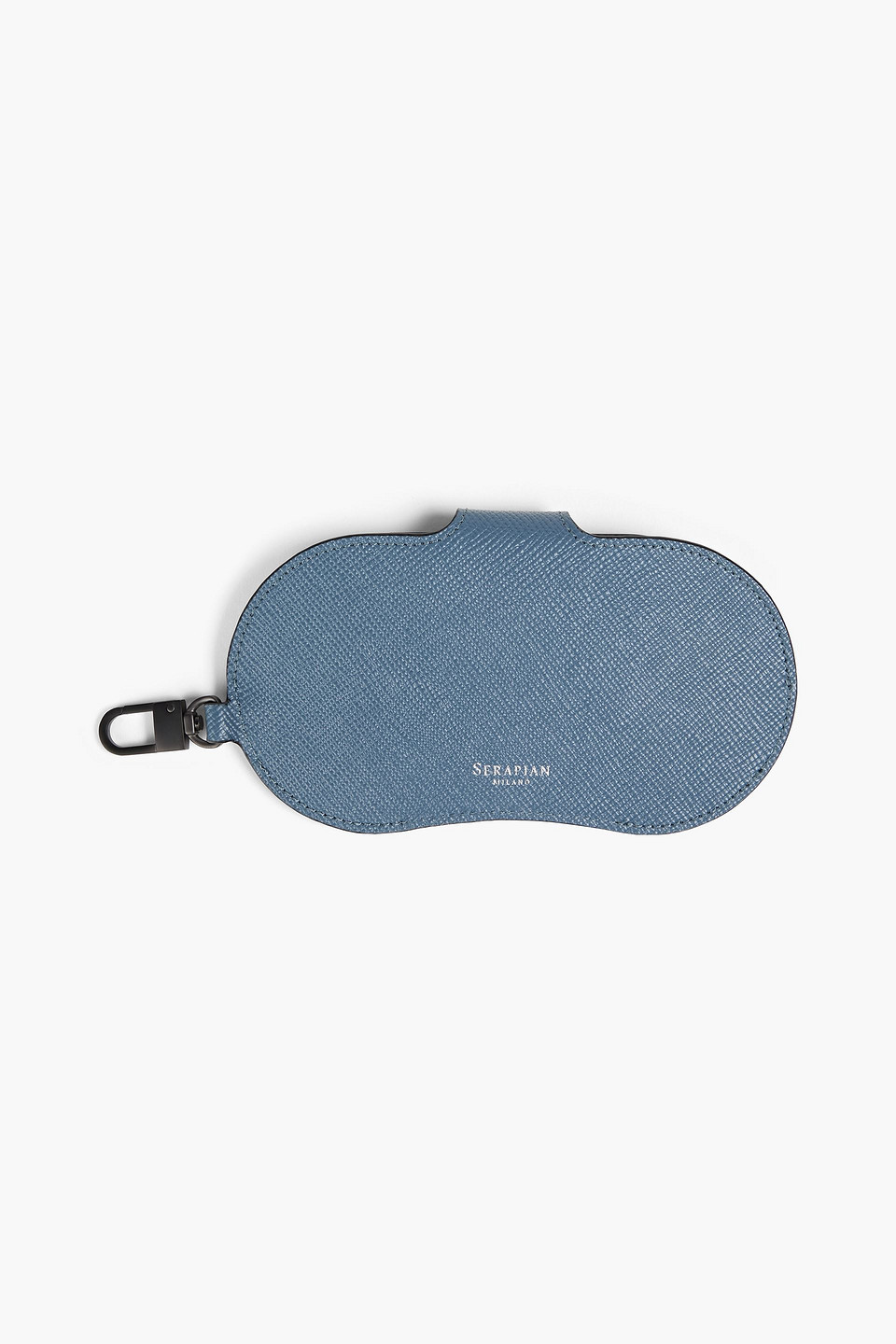 Serapian Textured-leather Glasses Case In Slate Blue