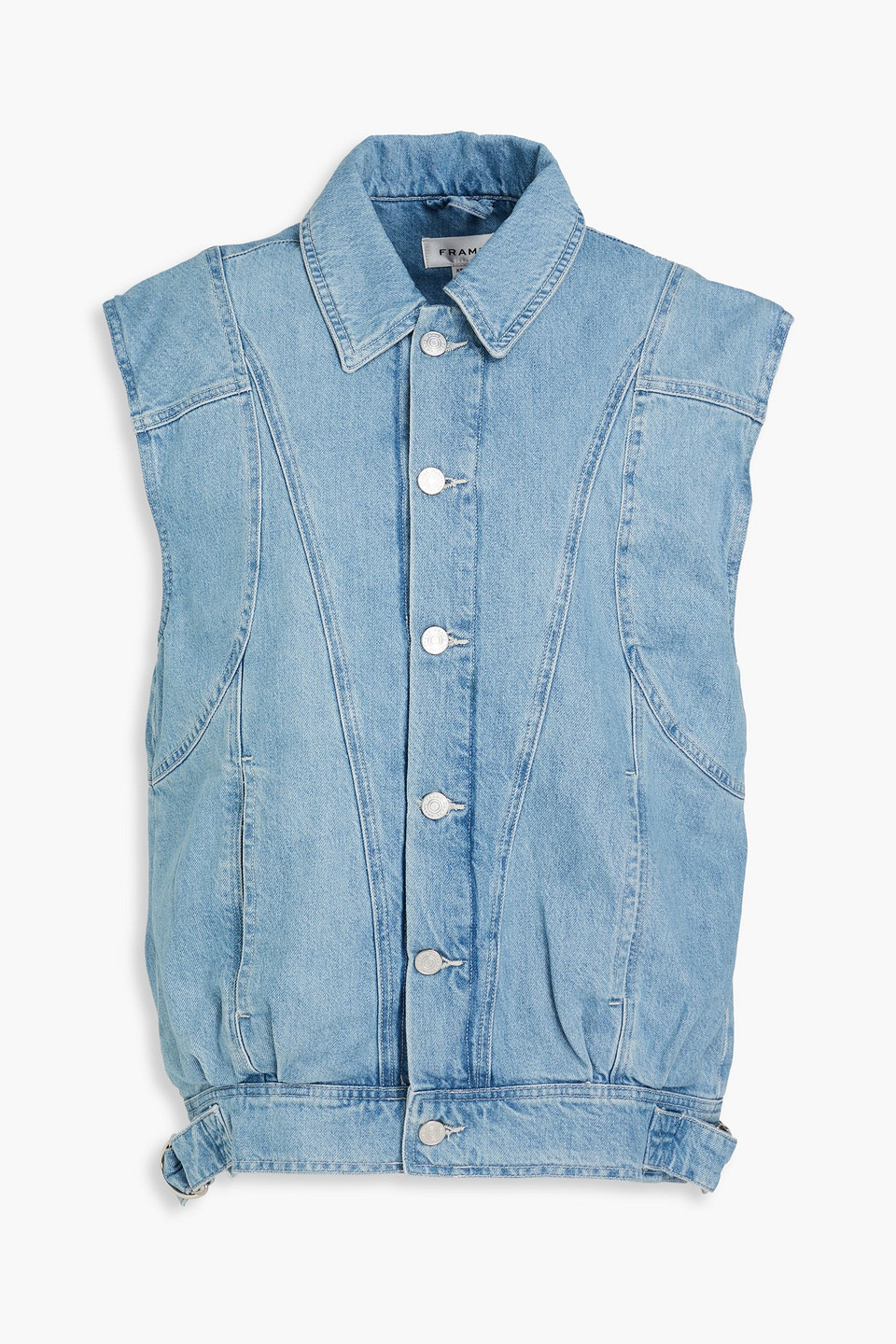 Frame Angular Denim Waistcoat In Blue