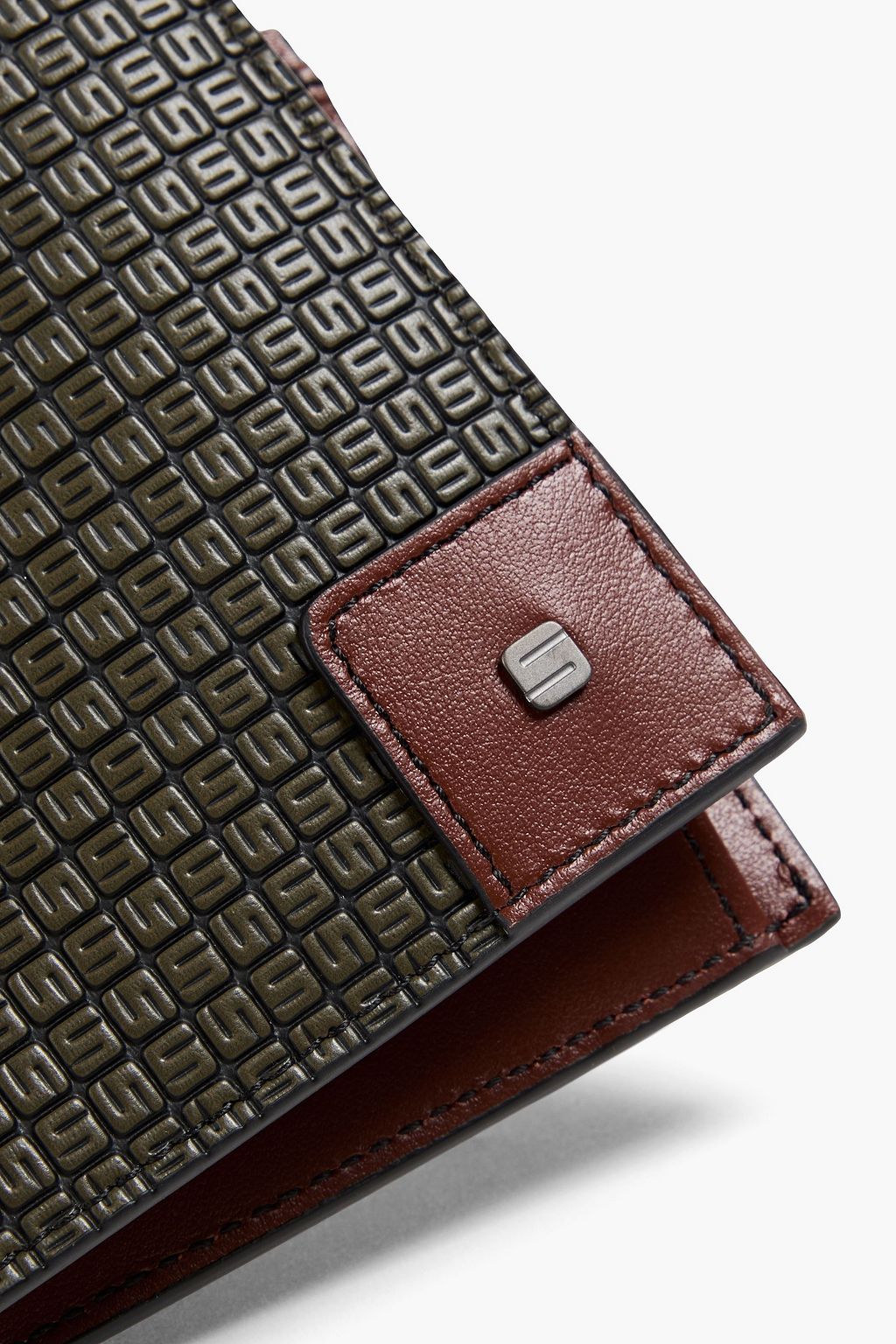 SERAPIAN Embossed coated-canvas wallet