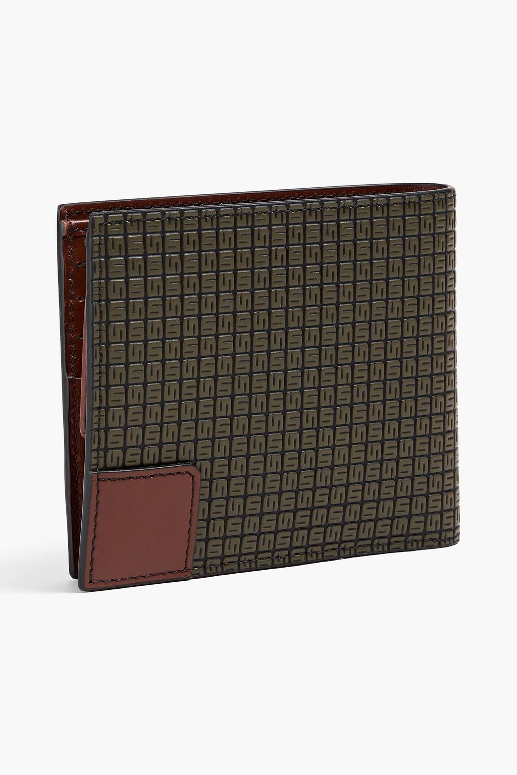 SERAPIAN Embossed coated-canvas wallet