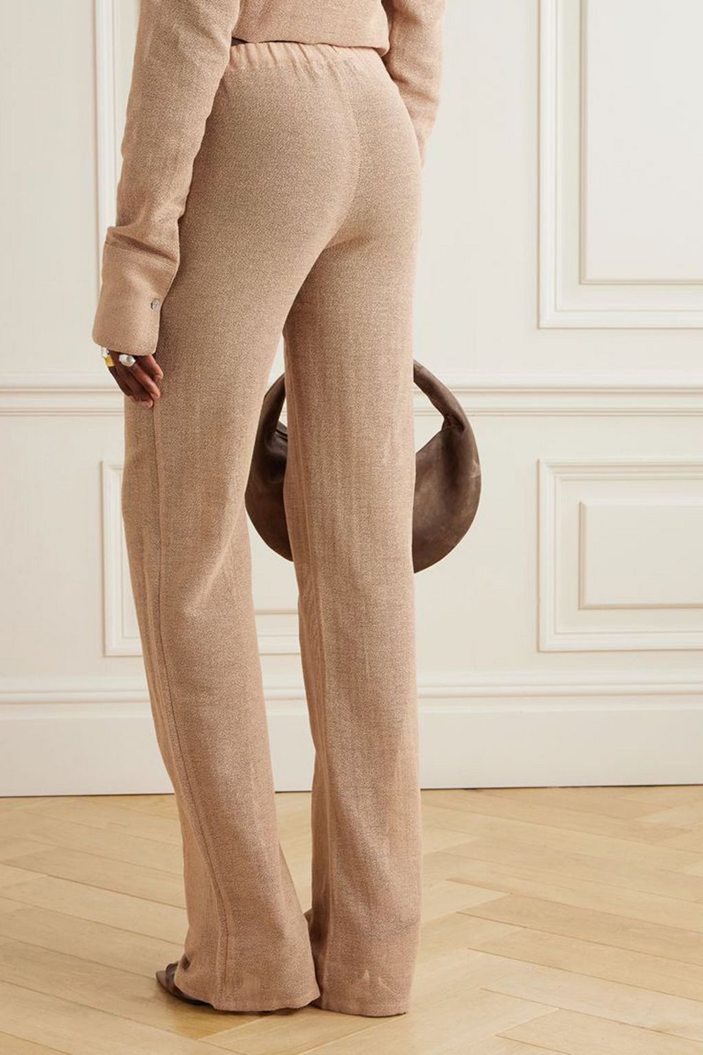 LUDOVIC DE SAINT SERNIN Mermaid open-knit cotton-blend straight-leg pants