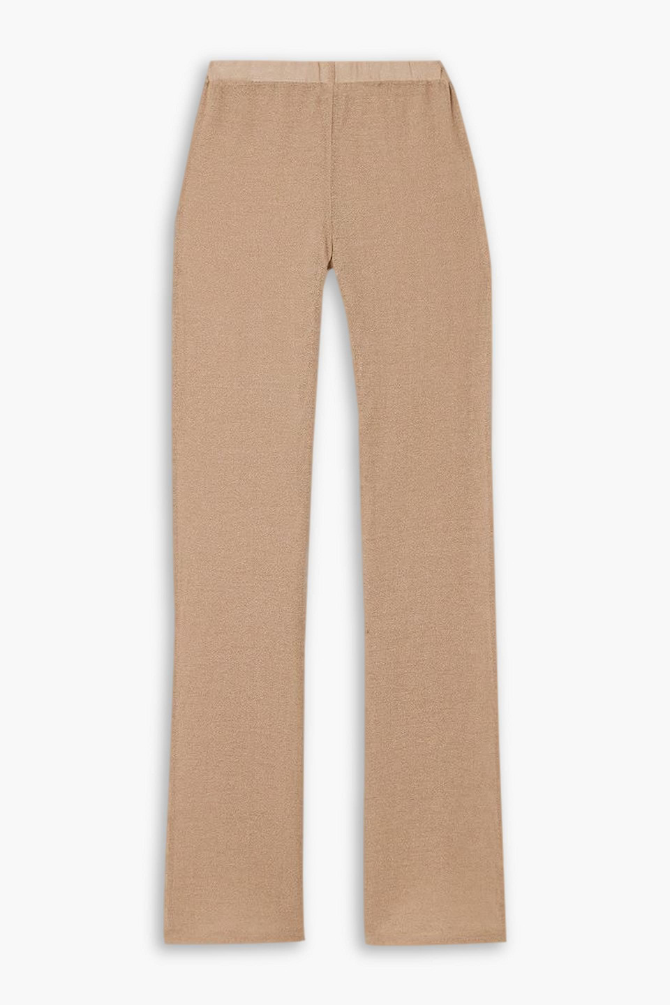 Ludovic De Saint Sernin Mermaid Open-knit Cotton-blend Straight-leg Pants In Sand
