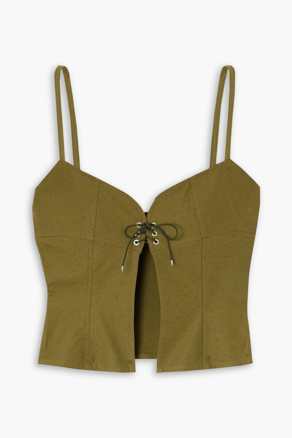 Shop Ludovic De Saint Sernin Cotton-twill Top In Army Green