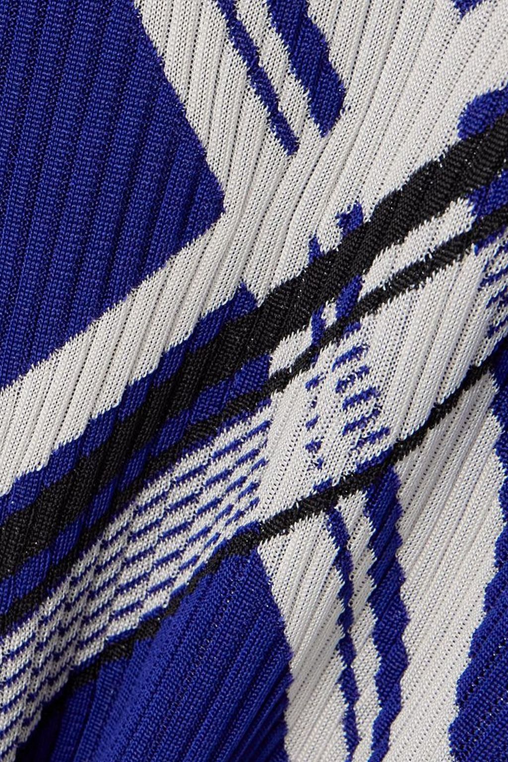 BURBERRY リブニットシルク ミニワンピース プリント入り