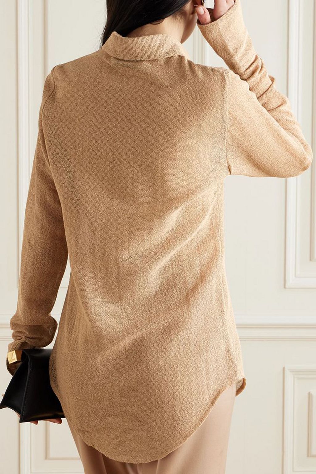 LUDOVIC DE SAINT SERNIN Open-knit cotton-blend shirt
