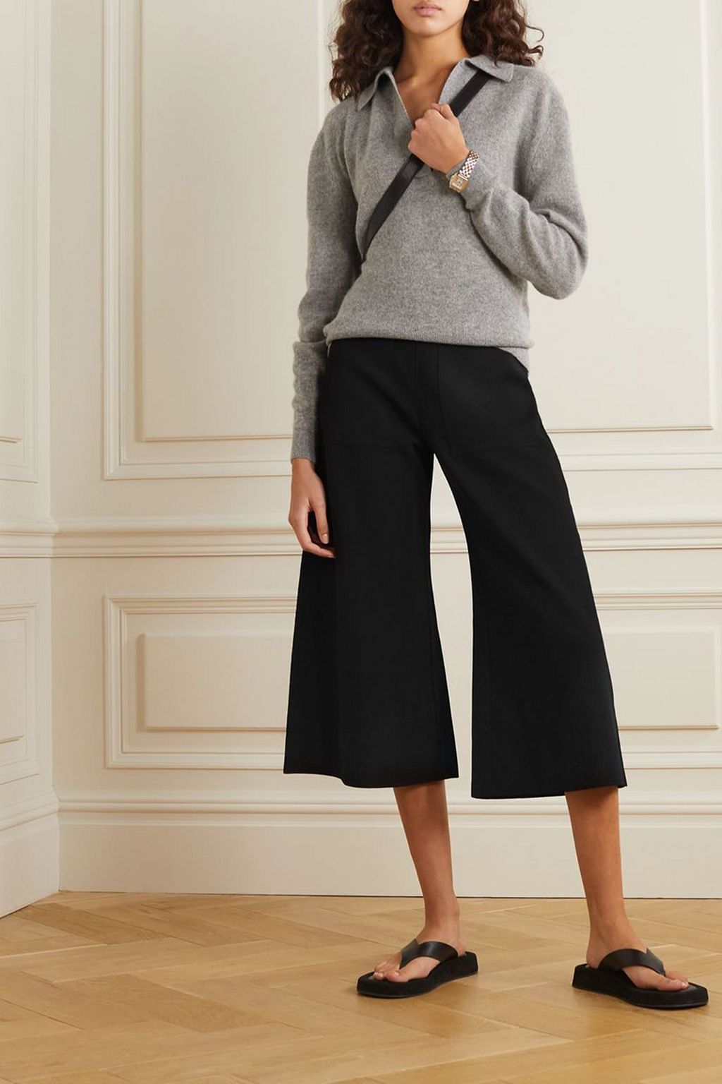 STELLA MCCARTNEY Cropped stretch-knit wide-leg pants