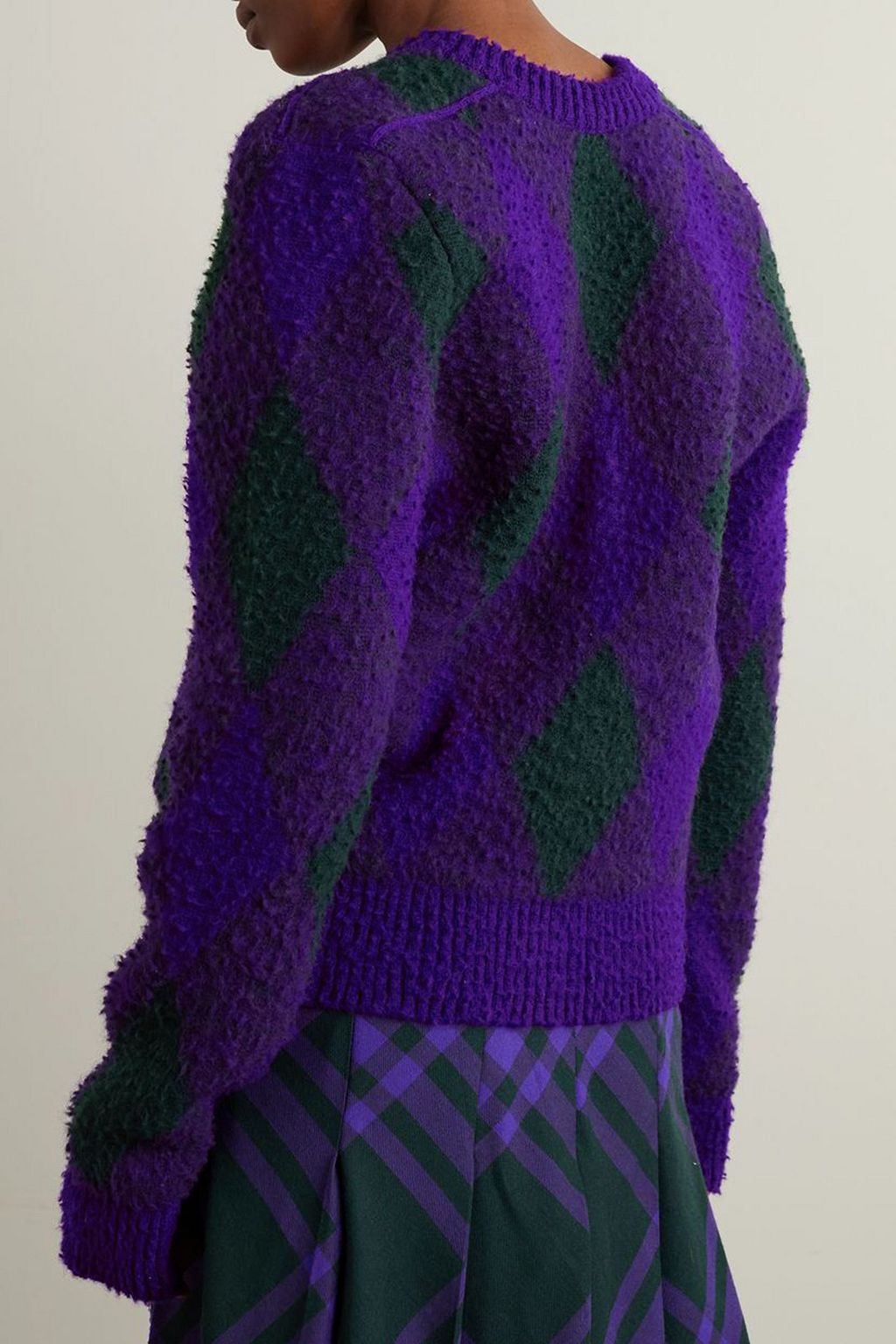 BURBERRY Checked wool cardigan