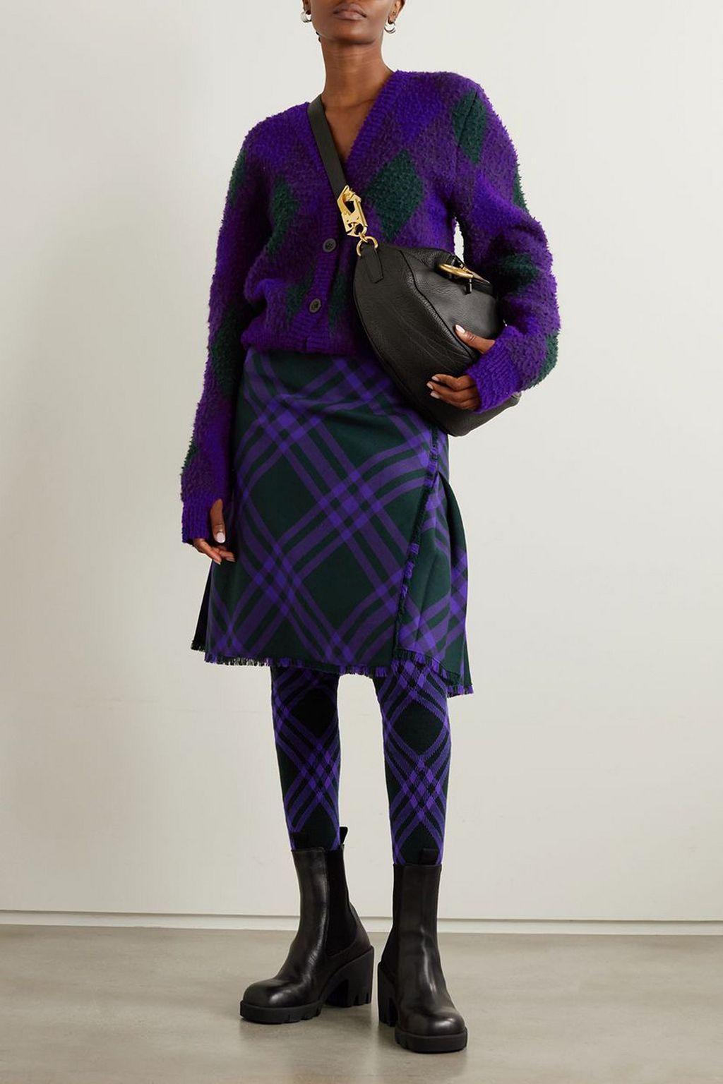 BURBERRY Checked wool cardigan