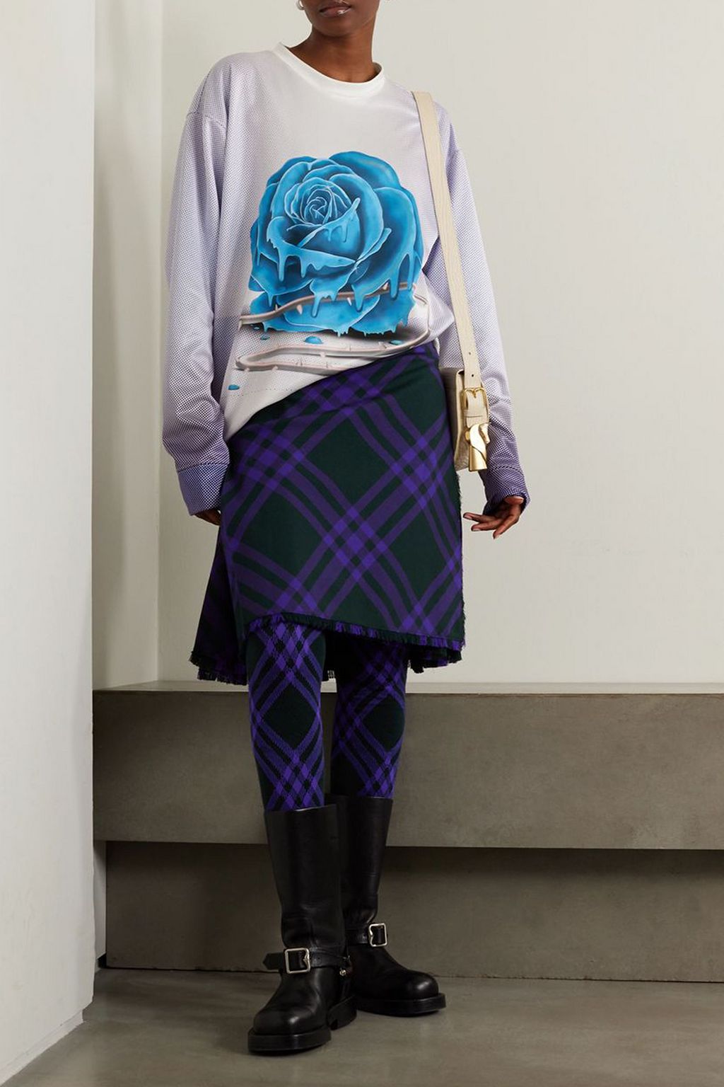 BURBERRY Printed satin-jersey T-shirt