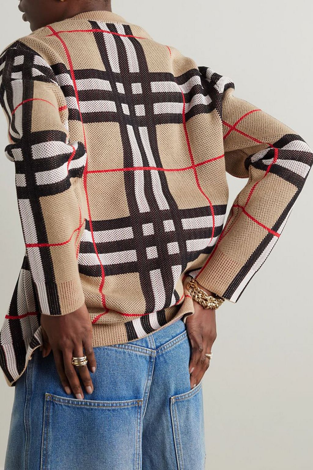 BURBERRY Checked knitted cardigan