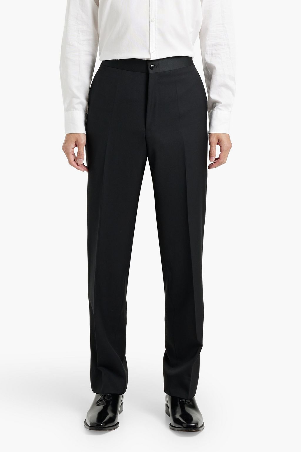CANALI Satin-trimmed wool suit