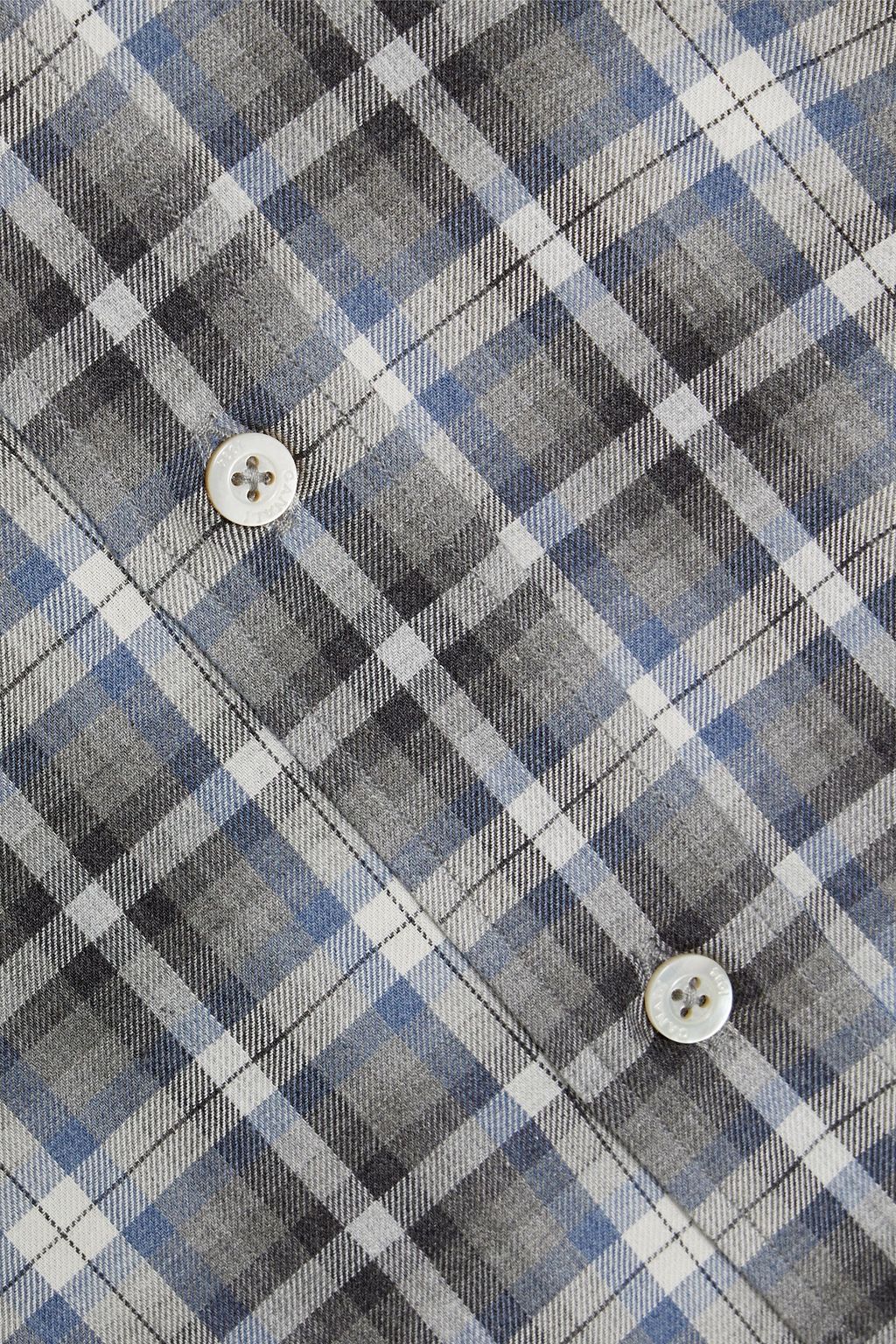 CANALI Checked cotton-flannel shirt