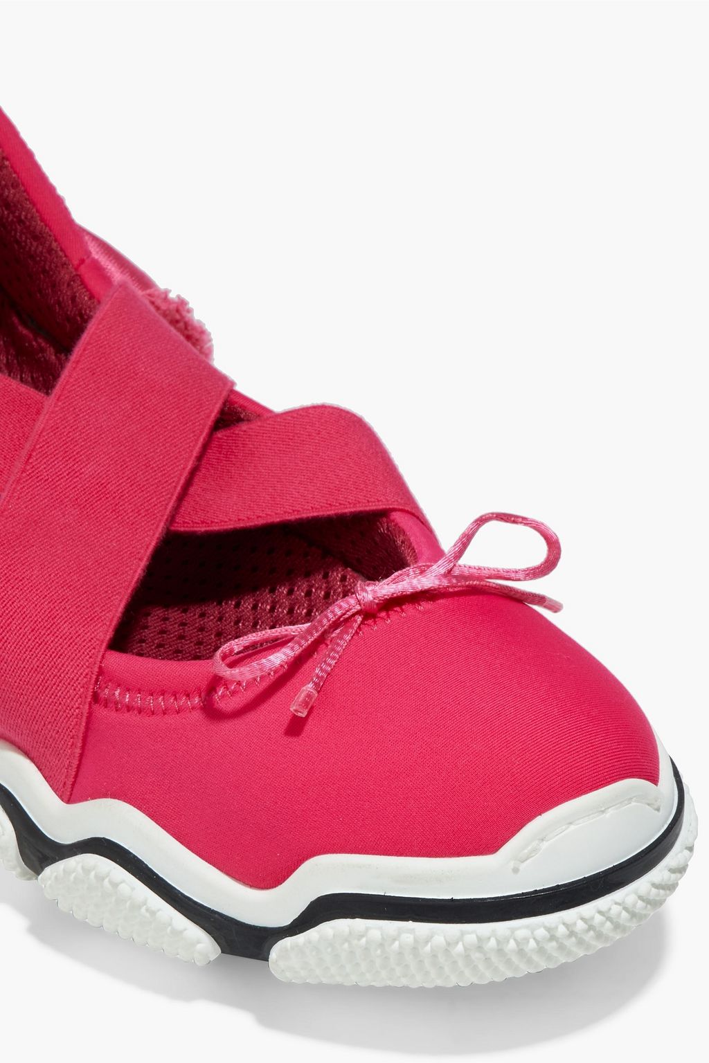 RED(V) Satin-trimmed bow-detailed neoprene sneakers