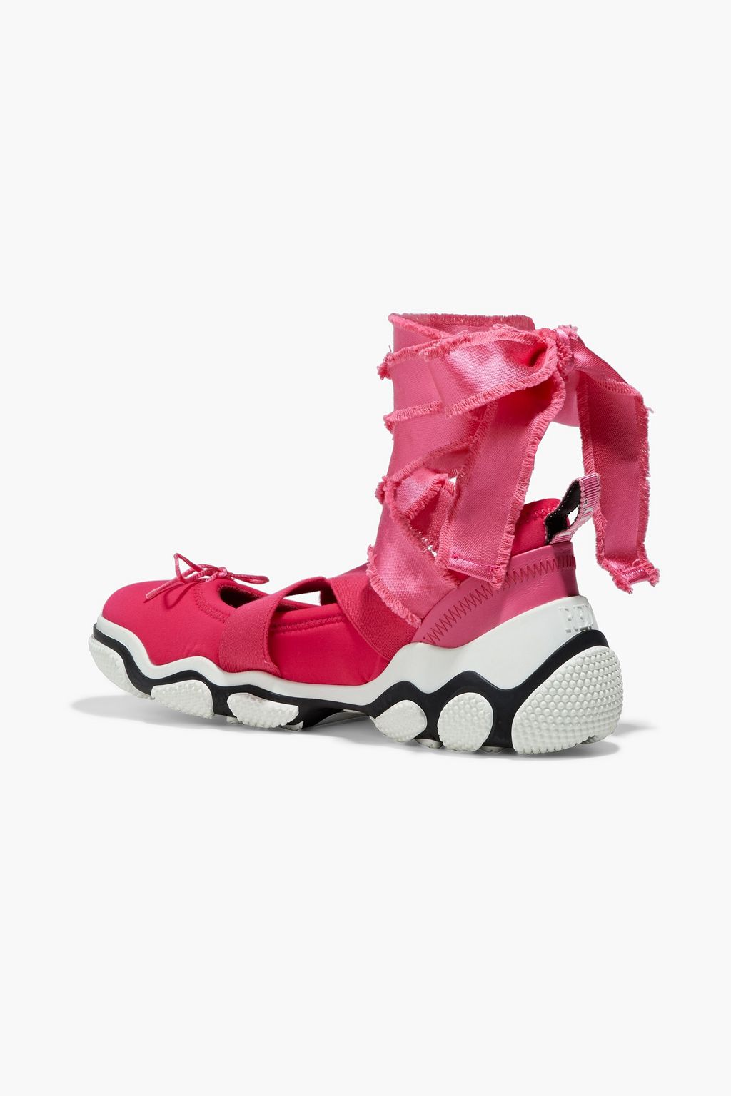RED(V) Satin-trimmed bow-detailed neoprene sneakers
