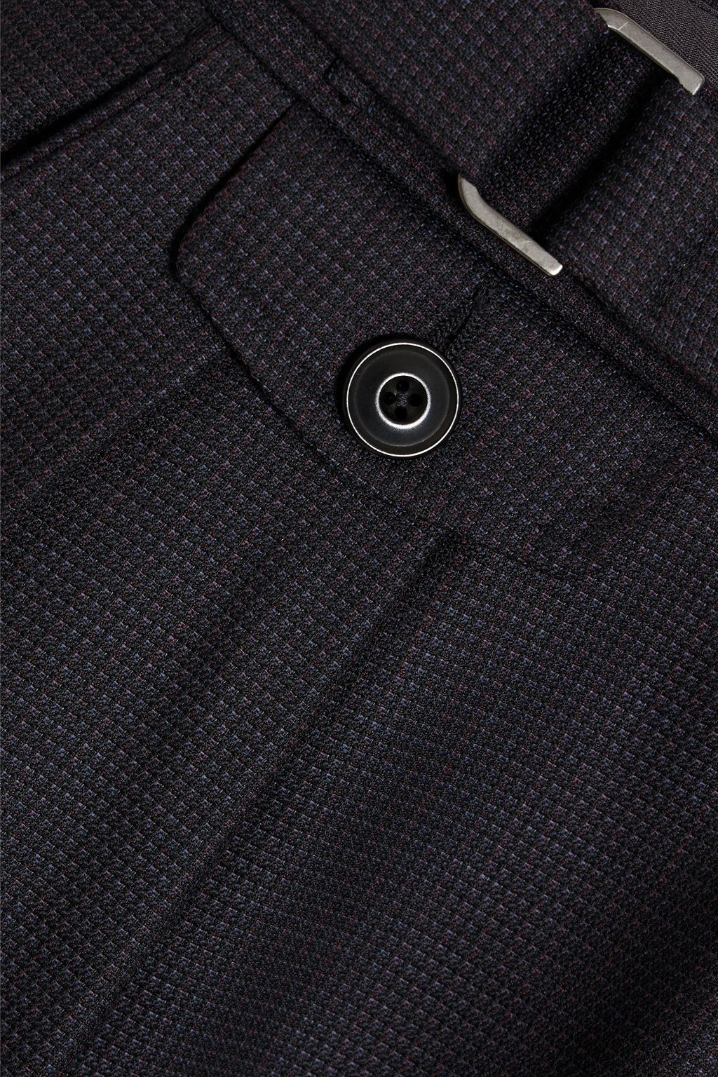 CANALI Slim-fit pleated wool-blend jacquard pants