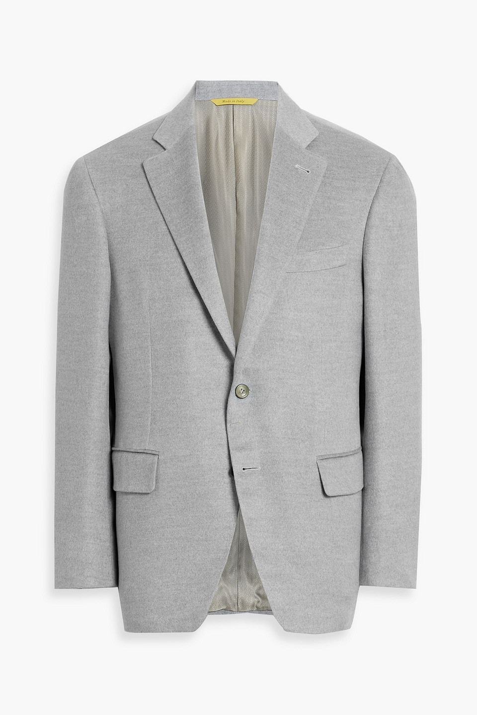 Canali Silk-felt Blazer In Light Gray