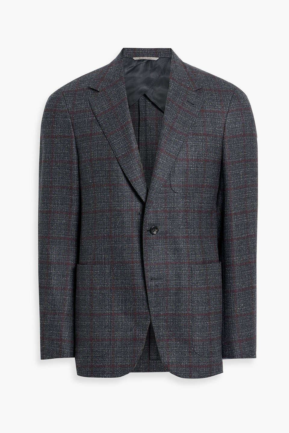 Canali Wool-tweed Blazer In Dark Gray