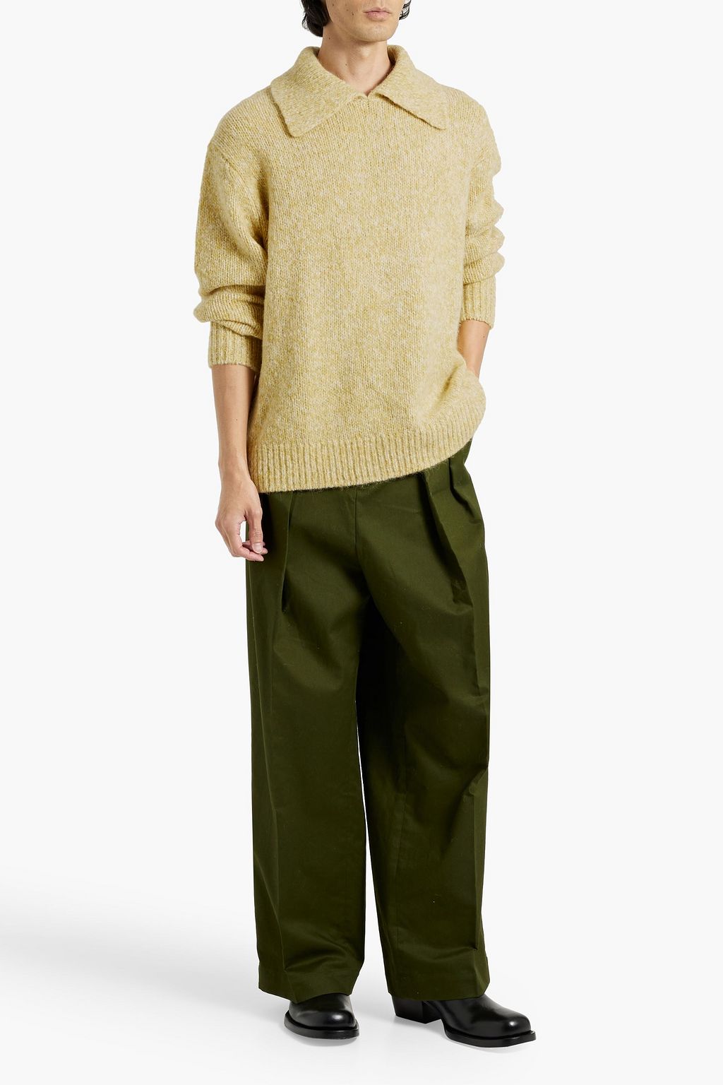 DRIES VAN NOTEN Alpaca-blend polo sweater