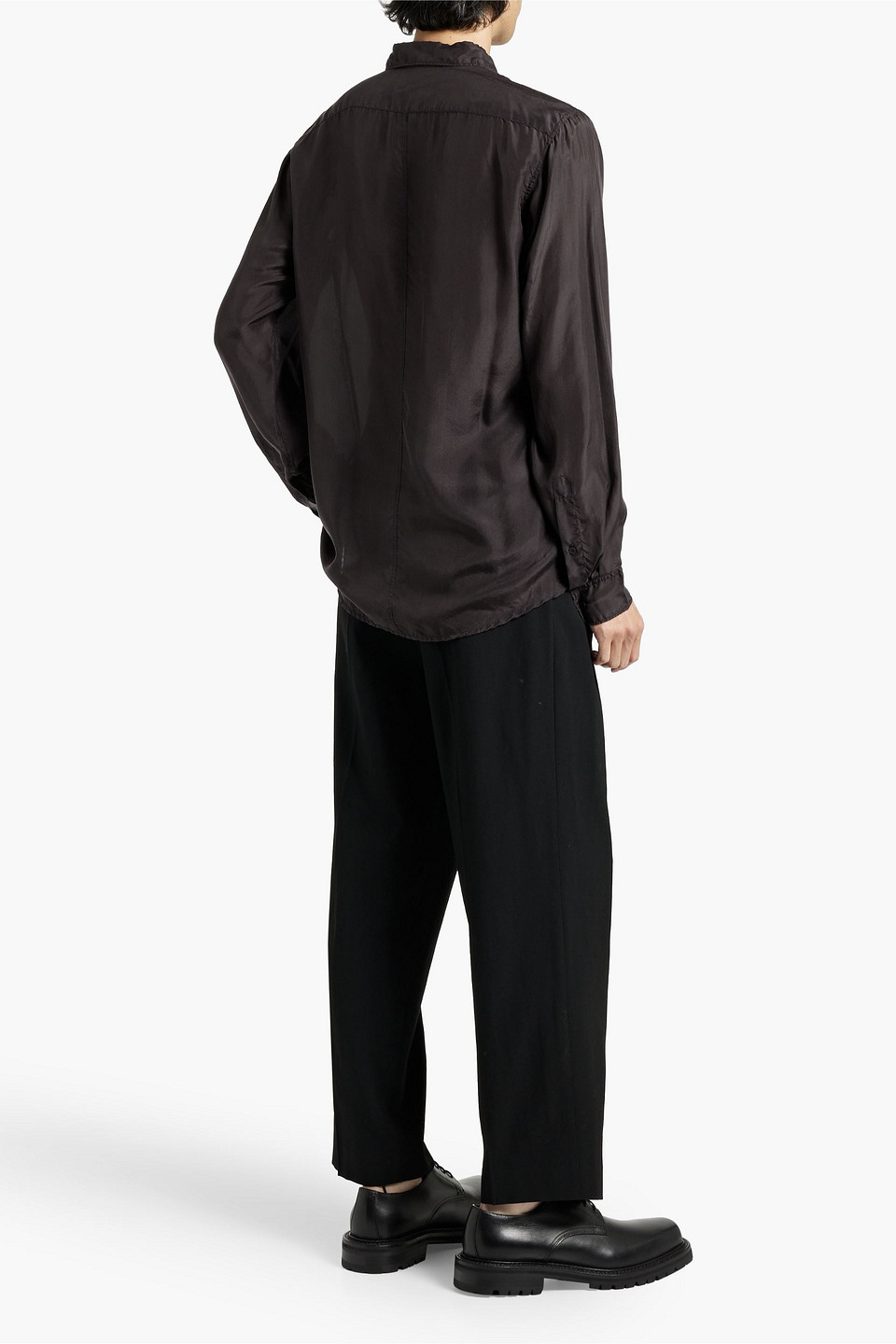 Dries Van Noten Corbino Silk-voile Shirt In Black