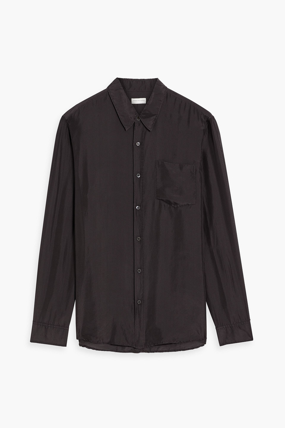 Dries Van Noten Corbino Silk-voile Shirt In Black