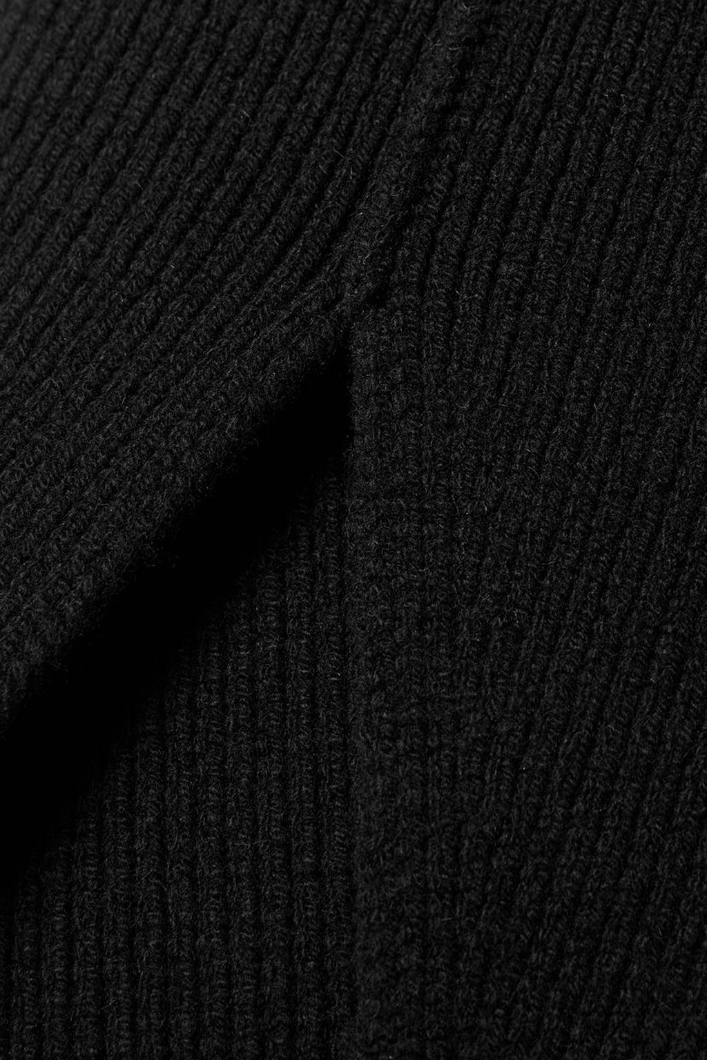 RICK OWENS Asymmetric ribbed cashmere-blend maxi skirt