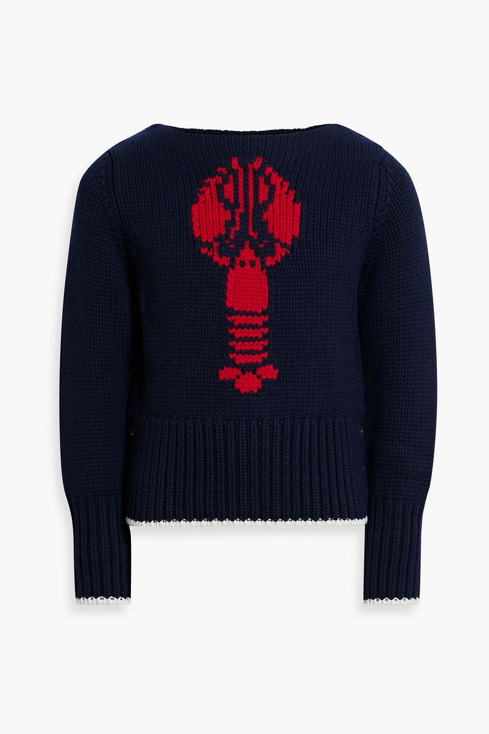 Thom Browne Intarsia Cashmere Sweater In Navy