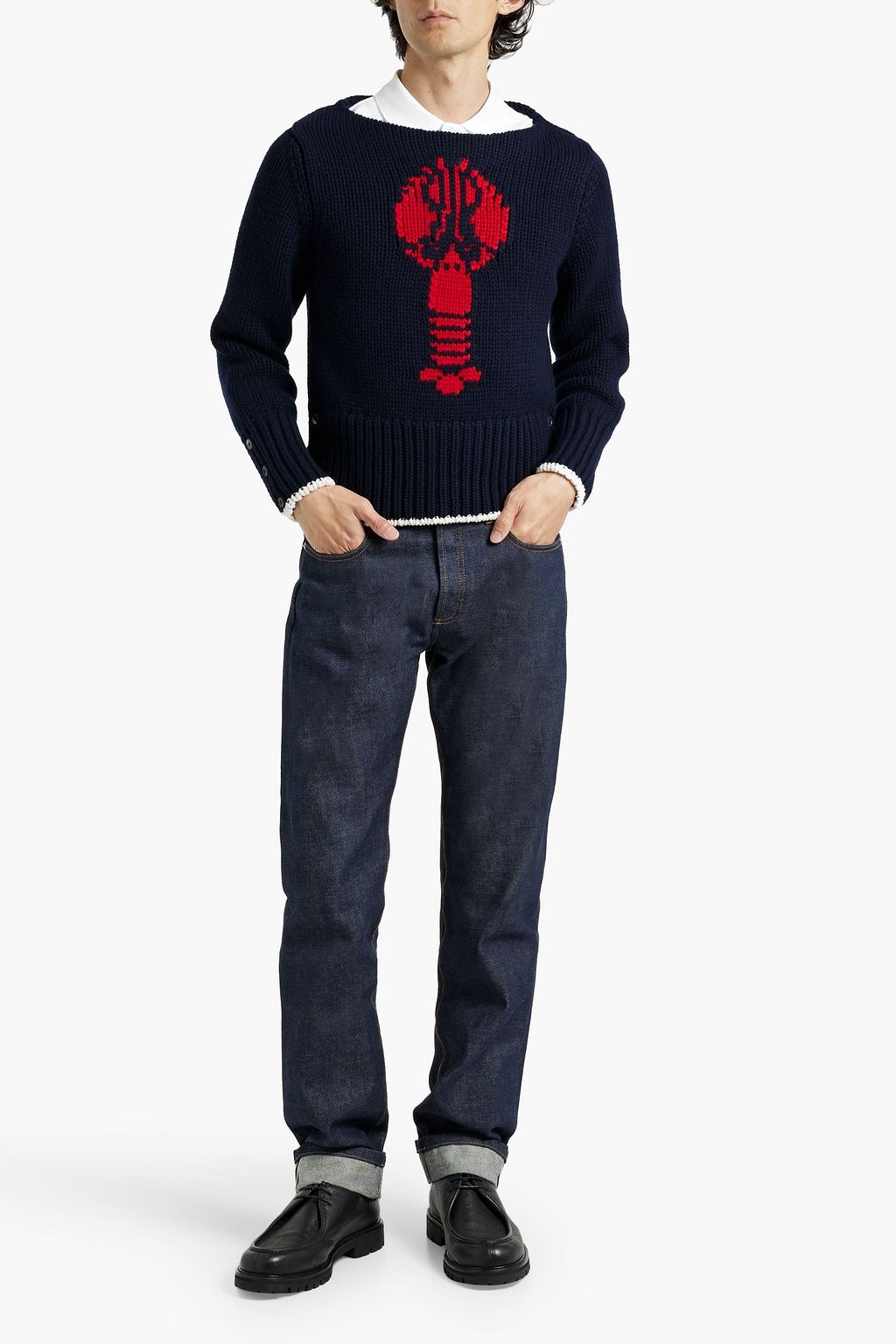 THOM BROWNE Intarsia cashmere sweater