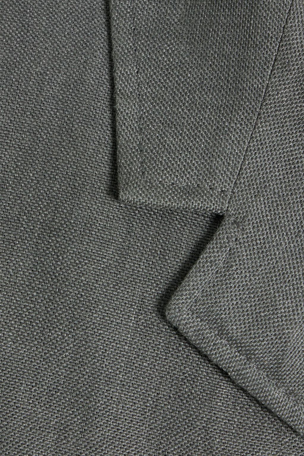 THOM BROWNE معطف من الكتّان بتصميم مخطط