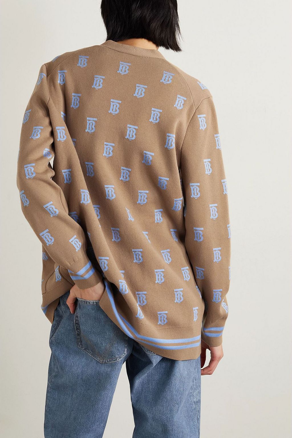 BURBERRY Jacquard-knit wool-blend cardigan