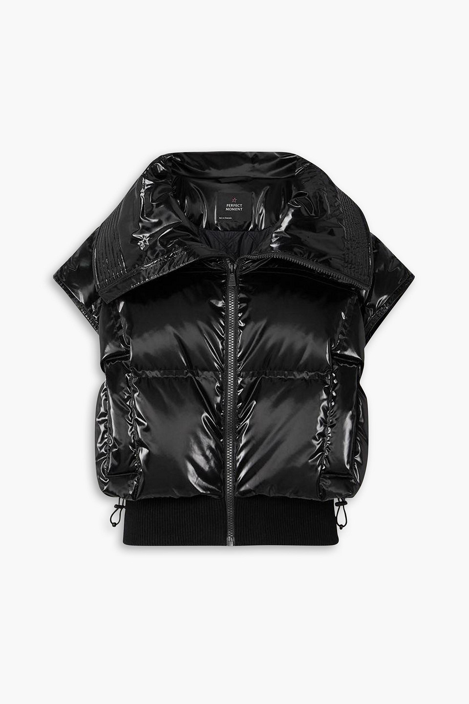 Glossed quilted shell vest